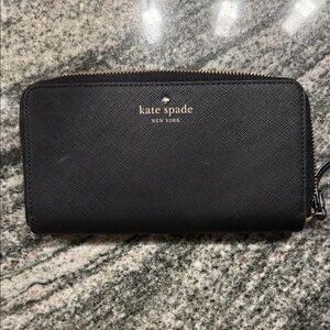 Kate Spade Black Zip-Around Wallet